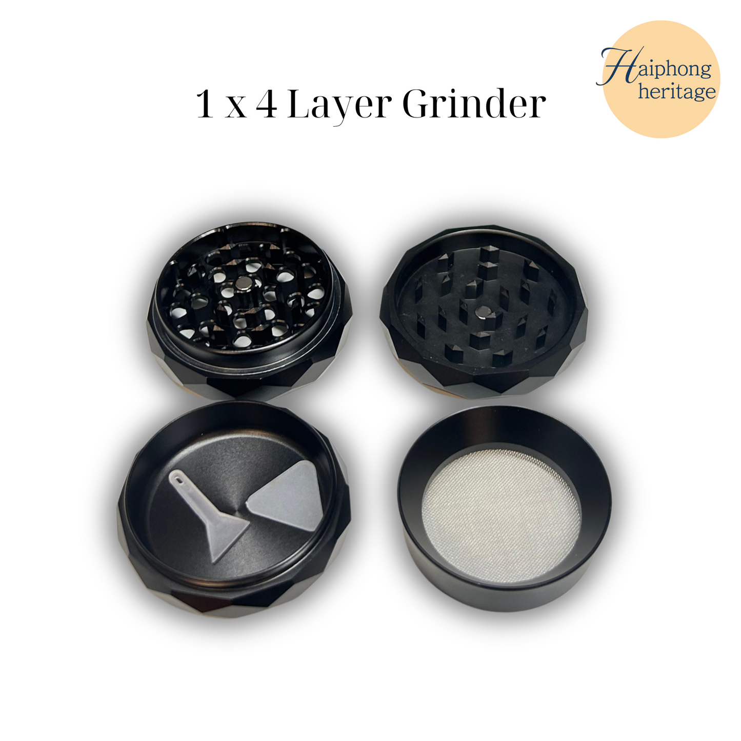 Aluminum Block Grinder 4-Layer Premium – Sleek 63mm Design for Smooth Grinding
